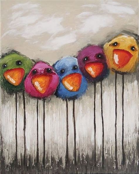 80 Easy Acrylic Canvas Painting Ideas for Beginners | Bird art print