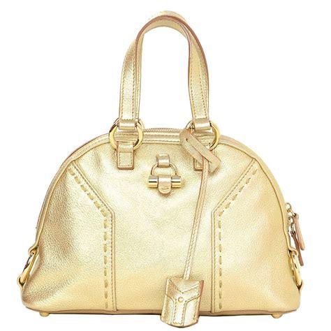 Yves Saint Laurent Ysl 2008 Gold Leather Micro Muse Bag At 1stdibs