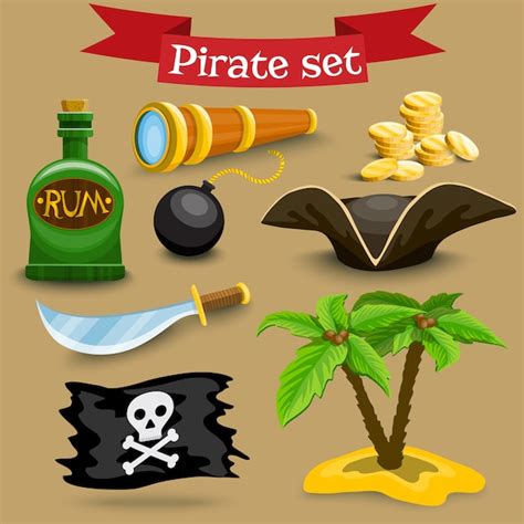 Set Of Pirate Elements Vector Premium Download