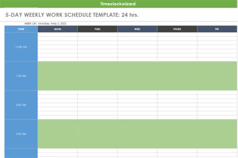 Free Weekly Employee Work Schedule Template Pdf Free Printable Templates