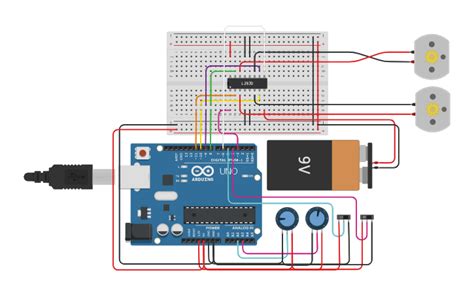 Circuit Design L293d Motor Speed And Direction Control Tinkercad