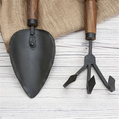 Personalised Hand Forged Iron Garden Tool Set By Jonnys Sister