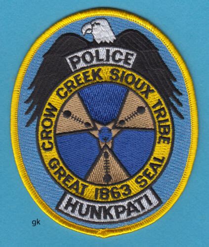 Crow Creek Sioux Tribe Seal Police Shoulder Patch Ebay