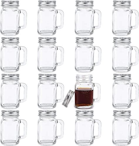 Kingrol 16 Pack 2oz Mini Mason Jar Shot Glasses With Lids 60ml Glass