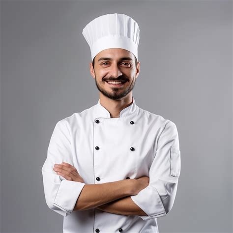 Premium Photo Cooking Is My Passion Confident Mature Chef In White Uniform Keeping Arms