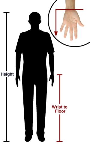 Height Wrist To Floor Golf Club Chart
