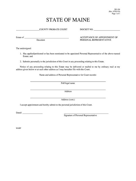 Maine De104 2019 2024 Form Fill Out And Sign Printable Pdf Template