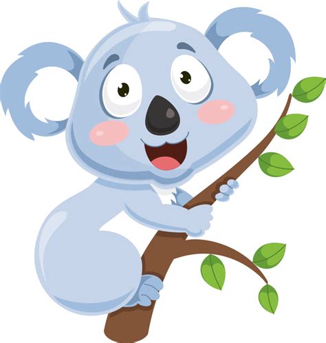 Dieren Stickers Schattige Kleine Klimmende Koala Cartoon Tenstickers