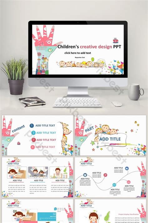 Creative Childrens Simple Fresh Cute Ppt Template Powerpoint Pptx