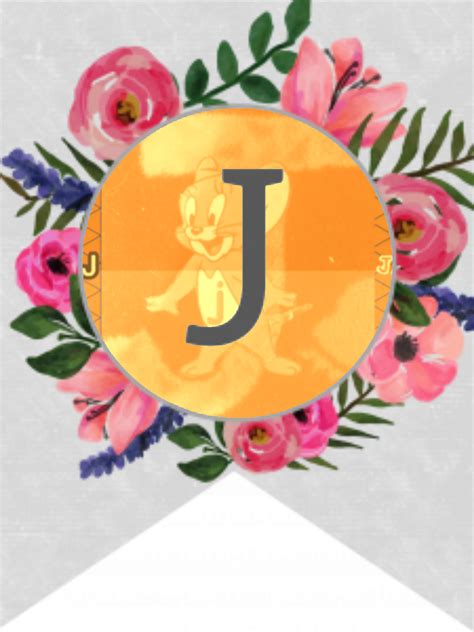 Flower Banner Alphabet Letters Free Prïntable J The Letter J Fan