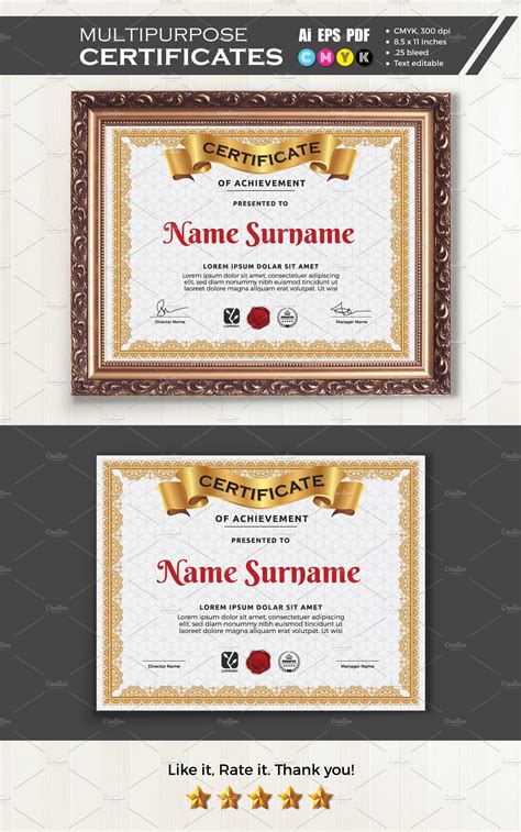 Multipurpose Certificates Template Creative Daddy