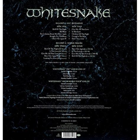 Whitesnake 1987 Plak 2 Lp