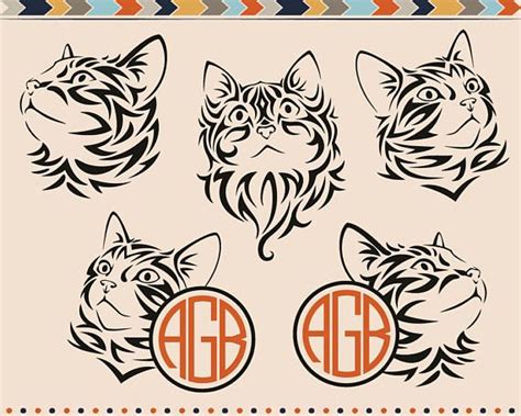 Download CAT Svg Kitten Snout Svg Kitty Monogram Frame Svg Cricut ...