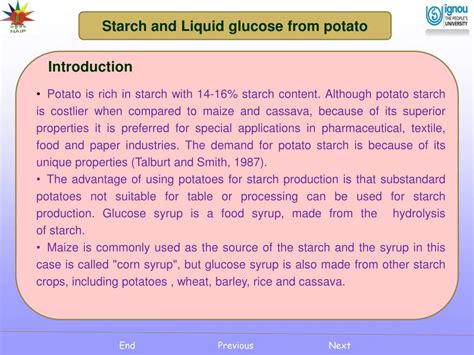Ppt Starch And Liquid Glucose From Potato Powerpoint Presentation