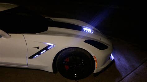 2015 Chevy Corvette C7 Custom White Led Accent Lighting In Hood Vents