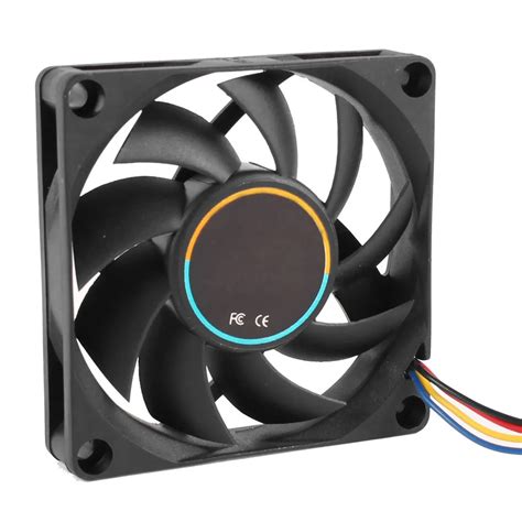 70x70x15mm 12v 4 Pins Pwm Pc Computer Case Cpu Cooler Cooling Fan Black