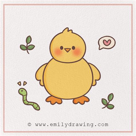 How To Draw A Baby Chick Emily Drawing