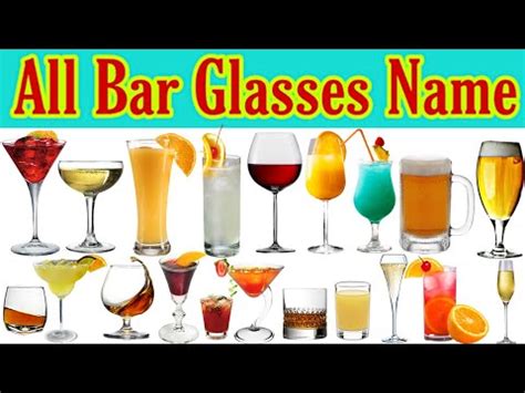 The types of glassware every bar needs. Types of Bar Glasses with their Name, Capacity & Use 🍷|🍹 # ...