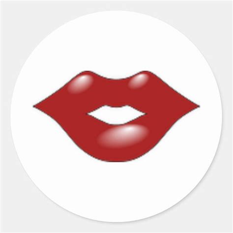 Red Lips Classic Round Sticker Zazzle