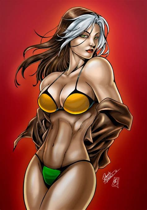 Rogue Bikini Colors Marvel Rogue Comic Book Girl Comic Books Art
