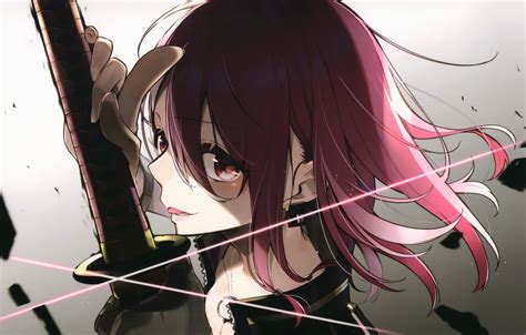 Download 3384x2160 Katana Anime Girl Pink Hair Profile