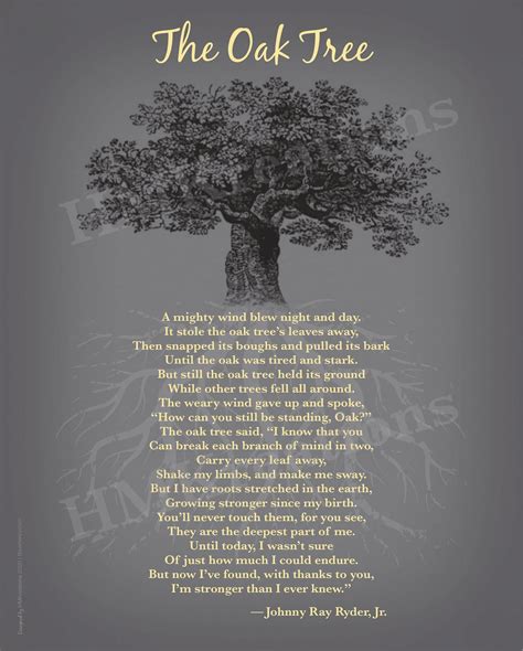 The Oak Tree Poem Mighty Oak Tree Poem About Life Nature Etsy Tree