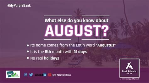 First Atlantic Bank On Twitter The 8th Month Of The Current Gregorian