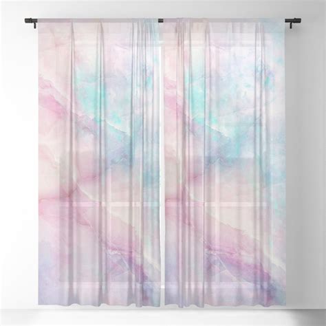 Iridescent Marble Sheer Curtain By Cafelab Society6