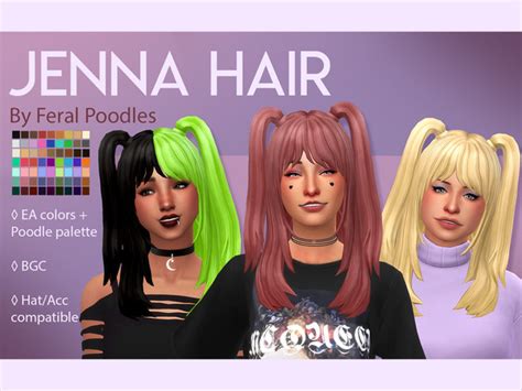Jenna Hair By Feralpoodles Sims 4 Hair