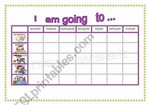 English Worksheets Quot Going To Quot Chart 2pages