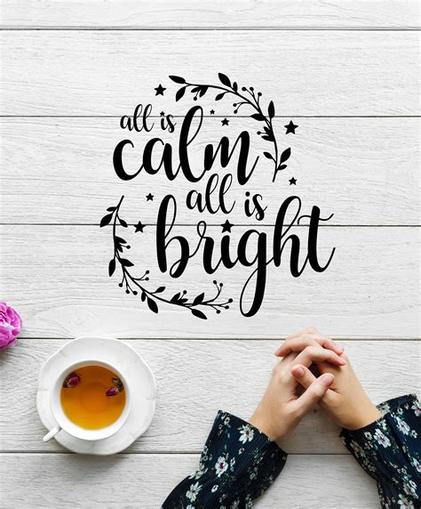 Christmas Svg All Is Calm All Is Bright Sign Svg Cut Svg Etsy