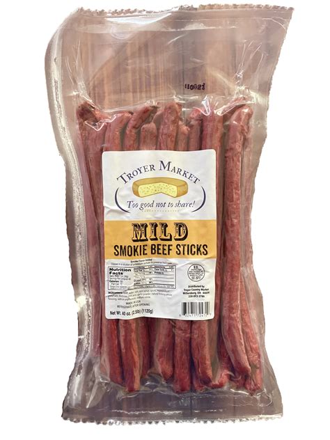 Mild Smokie Beef Sticks 2 5LB Troyer Market
