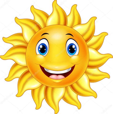 Cute Smiling Sun Cartoon ⬇ Vector Image By © Tigatelu Vector Stock