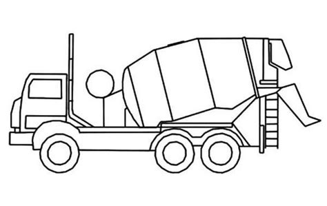 Cement Truck Coloring Sheet Outline