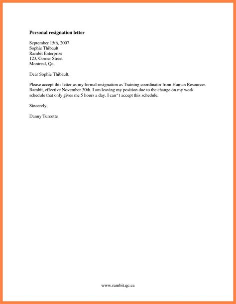 Resignation Letter For Personal Reasons A Guide For Dubo