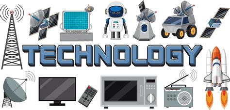 icône de texte de technologie avec des éléments 3188670 Art vectoriel