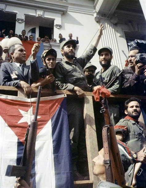 Fidel Castro And Members Of The July 26 Movement Stand In Front Of Fulgencio Batistas Palace In