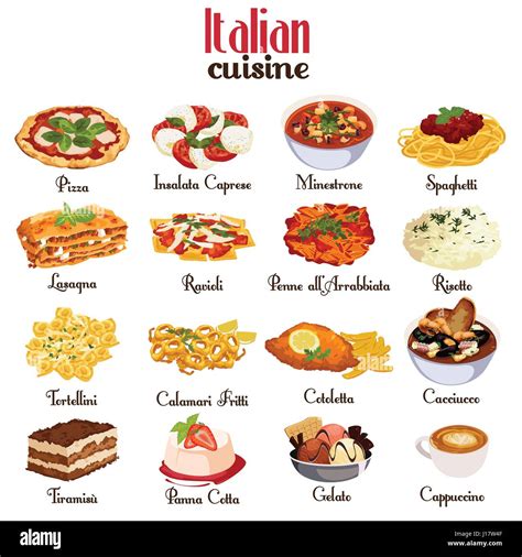 A Vector Illustration Of Italian Cuisine Icon Sets Stock Vector Image