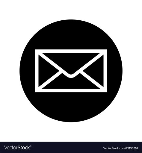 Mail Icon In Black Circle Envelope Symbol Vector Image