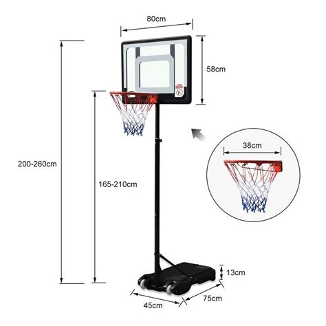 Portable Height Adjustable Basketball Ring Stand Backboard System Break