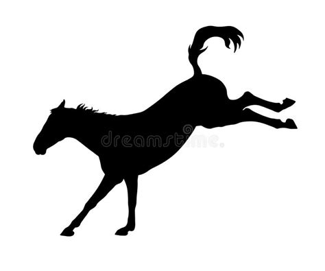 Horse Bucking Silhouette ~ Stock Vector Illustration Of Action 239845333