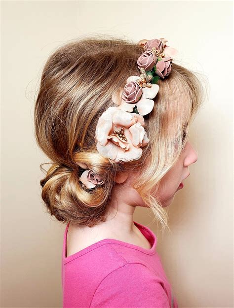 cute updo with flower hairband tutorial by lilly s hairstyling in 2020 cute updo hair styles