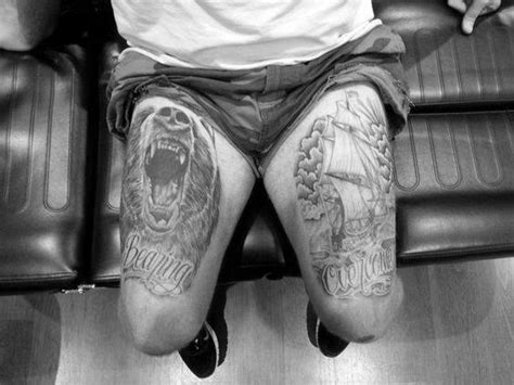 And like a half or full arm sleeve, awesome leg tattoo designs can wrap around the lower leg or upper thigh. Top 70 Most Badass Men's Thigh Tattoos [2020 Inspiration ...