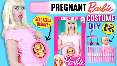 Diy Pregnant Barbie Doll Costume Knocked Up Barbie How To Make Barbie Pregnant Fetus