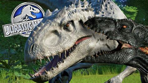 Indoraptor Vs Spinosauros Vs Indominus Vs T Rex Jurassic World Evolution 4 Youtube