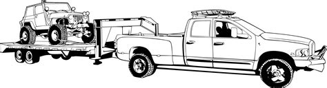 Trailer Pickup Truck Offroad Lifted Trucks Svg Clipart Files Etsy