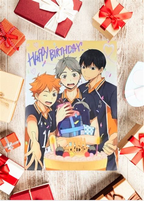 Haikyuu Birthday Card Anime Haikyuu Birthday Card Etsy