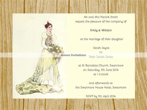 Diy Digital Printable A5 Vintage Wedding Invitation Template Instant