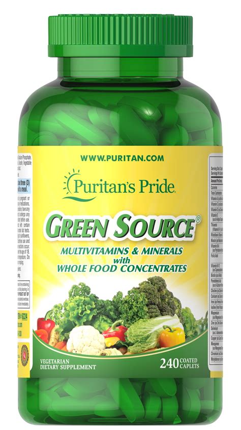 Explore health & wellbeing puritan's pride from our vitamins & supplements range. Green Source® Multivitamin & Minerals 240 Caplets ...