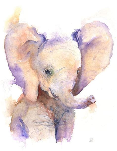 Elephant Watercolor Print Elephant Nursery Elephant Etsy Watercolor